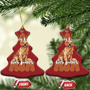 Golden Retriever Christmas Ornament My Kid Has Paws Dog Lover TS02 Christmas Tree Red Print Your Wear