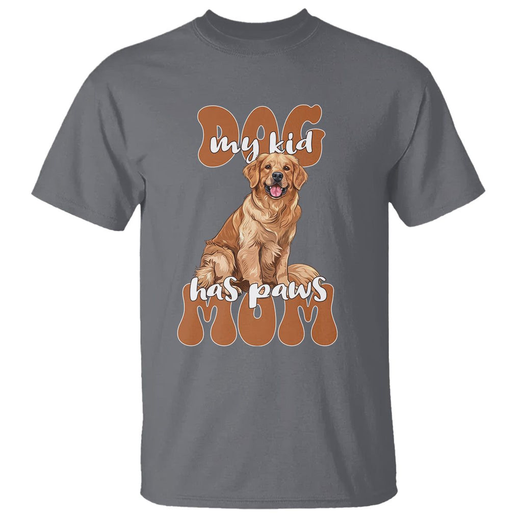 Golden Retriever T Shirt My Kid Has Paws Dog Lover TS02 Charcoal Printyourwear