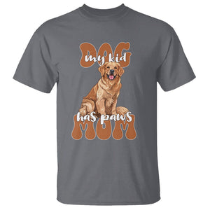 Golden Retriever T Shirt My Kid Has Paws Dog Lover TS02 Charcoal Printyourwear