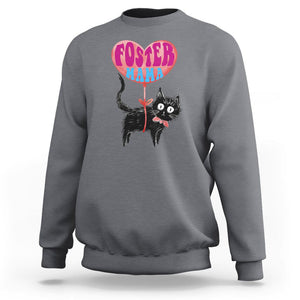 Cat Mom Sweatshirt Foster Cat Mama Black Cat Doodle TS02 Charcoal Printyourwear