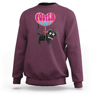 Cat Mom Sweatshirt Foster Cat Mama Black Cat Doodle TS02 Maroon Printyourwear