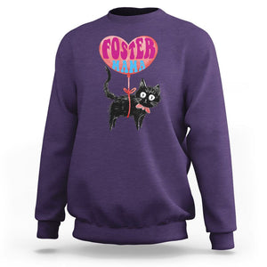 Cat Mom Sweatshirt Foster Cat Mama Black Cat Doodle TS02 Purple Printyourwear