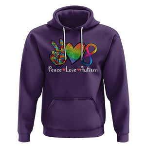 Peace Love Autism Hoodie Support Accept Love Rainbow Infinity Jigsaw Puzzle TS02 Purple Printyourwear