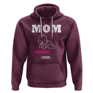 New Mom Hoodie Mom Loading In Progress TS02 Maroon Printyourwear