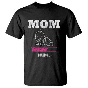 New Mom T Shirt Mom Loading In Progress TS02 Black Printyourwear