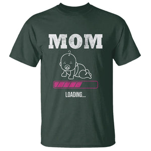 New Mom T Shirt Mom Loading In Progress TS02 Dark Forest Green Printyourwear