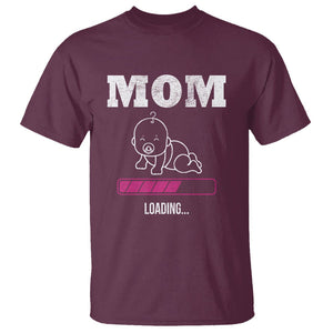 New Mom T Shirt Mom Loading In Progress TS02 Maroon Printyourwear