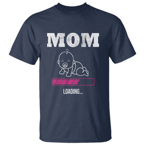 New Mom T Shirt Mom Loading In Progress TS02 Navy Printyourwear