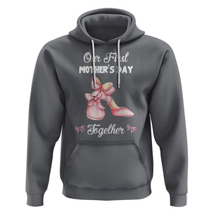 Our First Mother's Day Together Hoodie Matching Coquette Pink Baby Shoes High Heels TS02 Charcoal Printyourwear