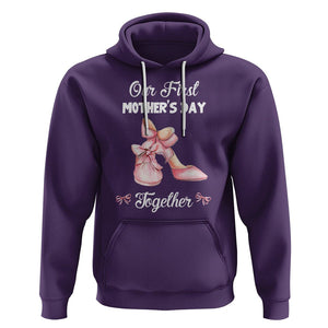 Our First Mother's Day Together Hoodie Matching Coquette Pink Baby Shoes High Heels TS02 Purple Printyourwear