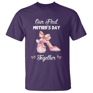 Our First Mother's Day Together T Shirt Matching Coquette Pink Baby Shoes High Heels TS02 Purple Printyourwear