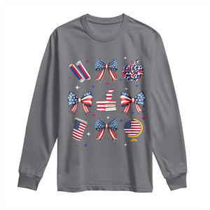 4th of July Teacher Student Long Sleeve Shirt Patriotic Teaching Learning Retro Coquette TS02 Charcoal Print Your Wear