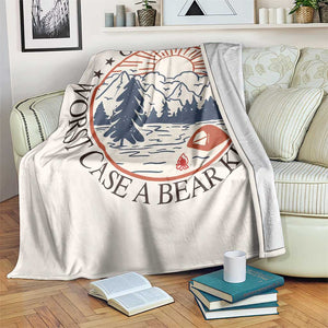 Funny Camping Outdoor Adventure Throw Blanket Go Outside Worst Case A Bear Kills You TS02 Print Your Wear