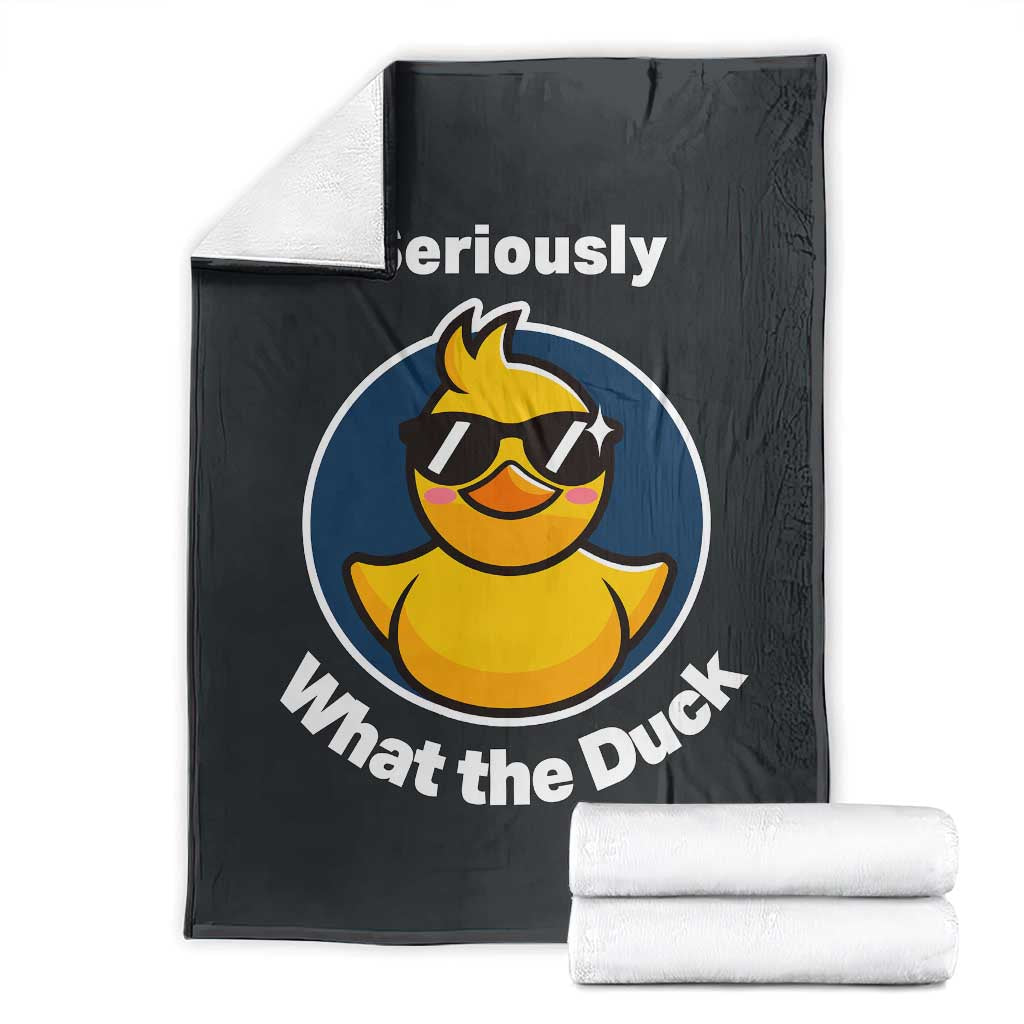 Funny Duck with Sunglasses Throw Blanket Seriously What The Duck TS02 Black Print Your Wear