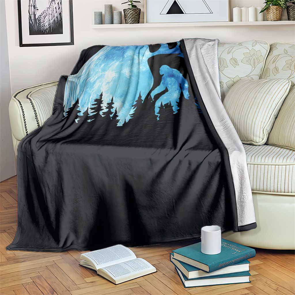 Cool Bigfoot Footprint Throw Blanket Sasquatch Full Moon Forest TS02 Print Your Wear