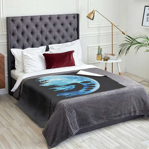 Cool Bigfoot Footprint Throw Blanket Sasquatch Full Moon Forest TS02 Print Your Wear