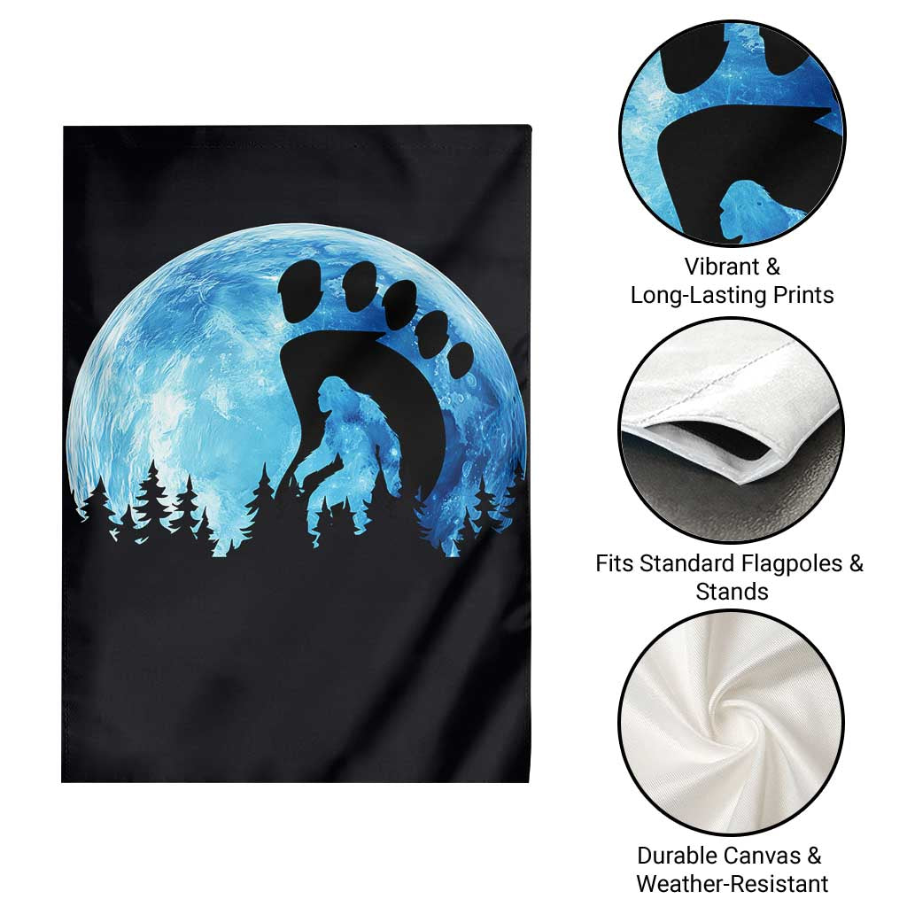 Cool Bigfoot Footprint Garden Flag Sasquatch Full Moon Forest TS02 Print Your Wear