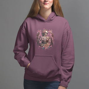 Floral Gothic Skeleton Hoodie Floral Gothic Skeleton Goblincore Karma Fairy Roses Skull Floral Skeleton In My Next Life I Want To Be The Karma Fairy Funny Quote TS02 Maroon Printyourwear