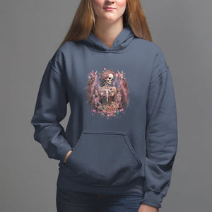 Floral Gothic Skeleton Hoodie Floral Gothic Skeleton Goblincore Karma Fairy Roses Skull Floral Skeleton In My Next Life I Want To Be The Karma Fairy Funny Quote TS02 Navy Printyourwear