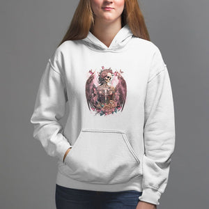 Floral Gothic Skeleton Hoodie Floral Gothic Skeleton Goblincore Karma Fairy Roses Skull Floral Skeleton In My Next Life I Want To Be The Karma Fairy Funny Quote TS02 White Printyourwear