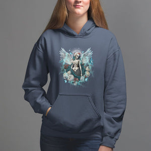 Floral Gothic Skeleton Hoodie Floral Gothic Skeleton Goblincore Karma Fairy Roses Skull Floral Skeleton Angel In My Next Life I Want To Be The Karma Fairy TS02 Navy Printyourwear