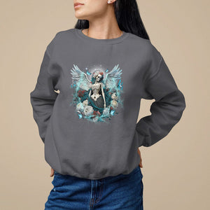 Floral Gothic Skeleton Sweatshirt Floral Gothic Skeleton Goblincore Karma Fairy Roses Skull Floral Skeleton Angel In My Next Life I Want To Be The Karma Fairy TS02 Charcoal Printyourwear