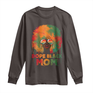 Dope Black Mom Long Sleeve Shirt Proud Afro Melanin Woman Mother's Day Gift TS02 Dark Chocolate Print Your Wear