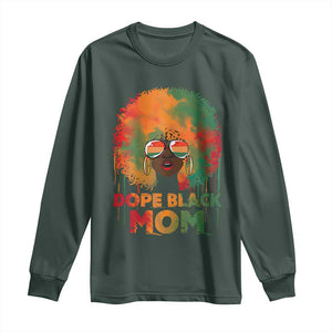 Dope Black Mom Long Sleeve Shirt Proud Afro Melanin Woman Mother's Day Gift TS02 Dark Forest Green Print Your Wear