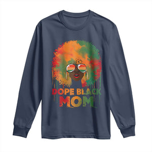 Dope Black Mom Long Sleeve Shirt Proud Afro Melanin Woman Mother's Day Gift TS02 Navy Print Your Wear