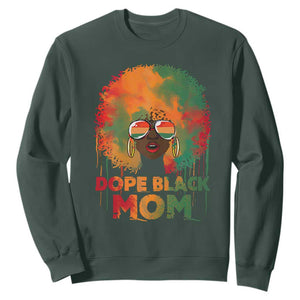 Dope Black Mom Sweatshirt Proud Afro Melanin Woman Happy Mother's Day TS02 Dark Forest Green Printyourwear