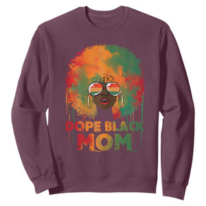 Dope Black Mom Sweatshirt Proud Afro Melanin Woman Happy Mother's Day TS02 Maroon Printyourwear