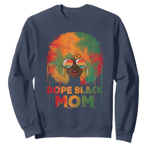 Dope Black Mom Sweatshirt Proud Afro Melanin Woman Happy Mother's Day TS02 Navy Printyourwear