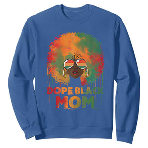 Dope Black Mom Sweatshirt Proud Afro Melanin Woman Happy Mother's Day TS02 Royal Blue Printyourwear