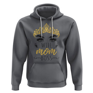 Wife Mom Boss Hoodie Women Bosses Mother's Day Gifts TS02 Charcoal Printyourwear