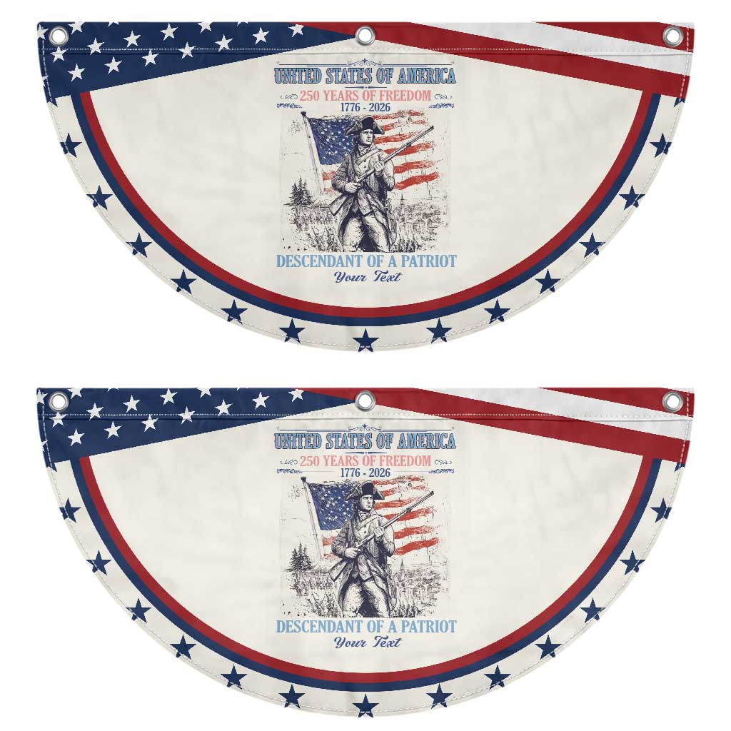 Custom Name Descendant of a Patriot USA 250 Years of Freedom Personalized Patriotic Fan Flag 1776-2026 Revolutionary War Heritage TS02 2pcs pack Classic Beige Print Your Wear