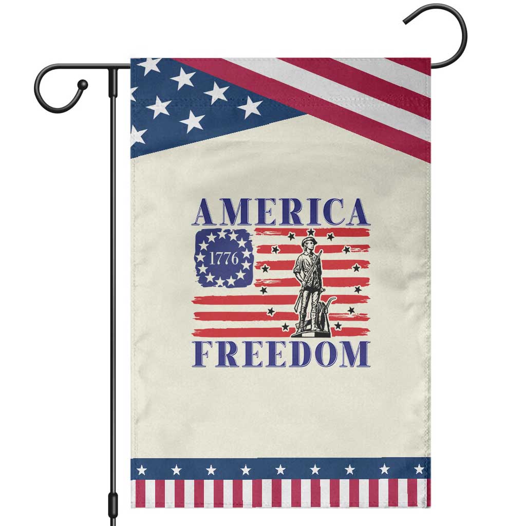 America Freedom 1776 Revolutionary War Patriotic Garden Flag Minuteman Betsy Ross Flag Patriotic History TS02 Modern Beige Blue Print Your Wear