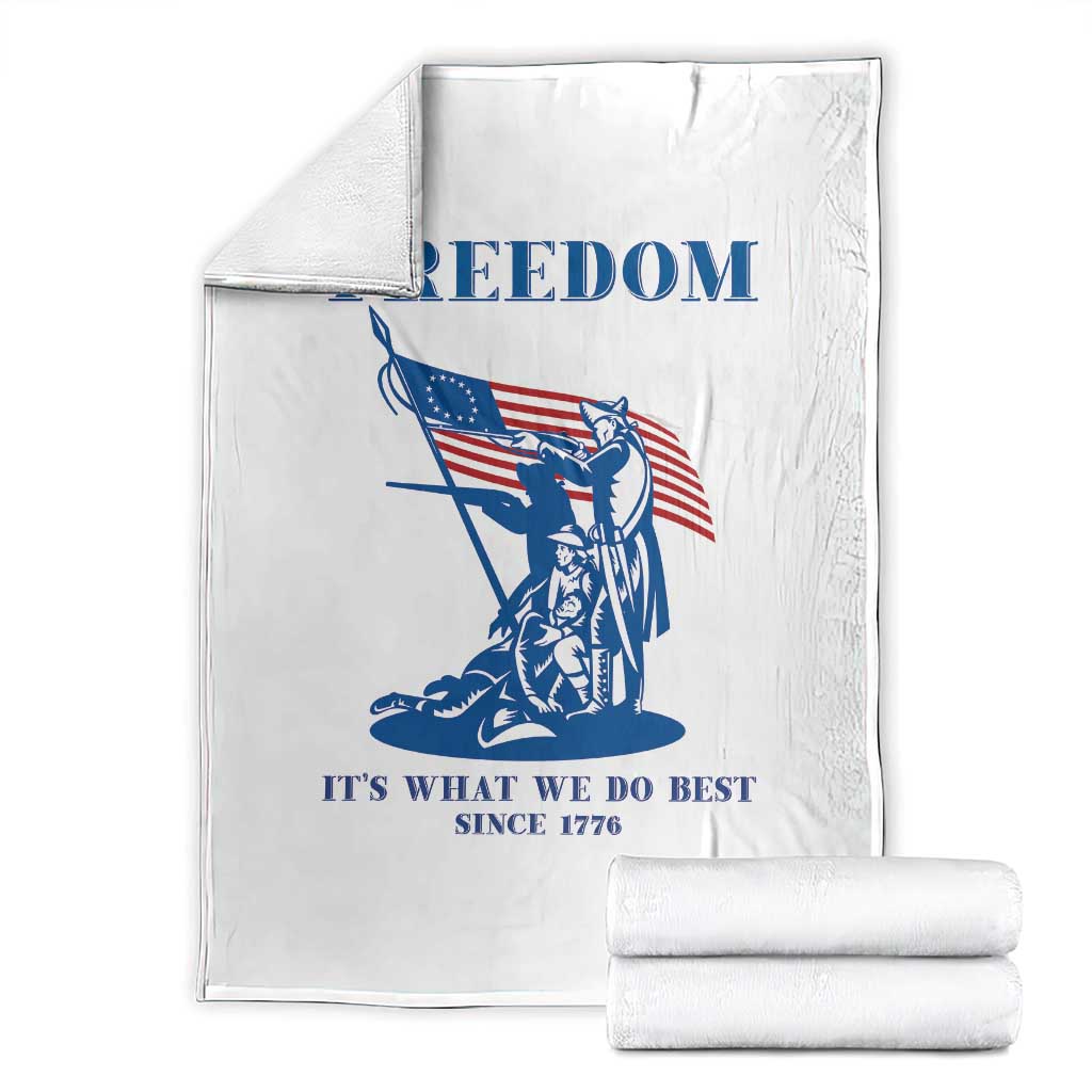 Freedom It’s What We Do Best Since 1776 Throw Blanket Revolutionary War Patriot Battle Scene TS02 White Print Your Wear