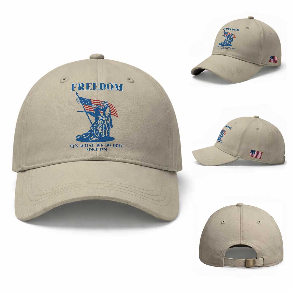 Freedom It’s What We Do Best Since 1776 Baseball Cap Revolutionary War Patriot Battle Scene TS02 Baseball Cap Universal Fit Beige Print Your Wear