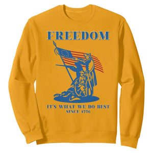 Freedom It’s What We Do Best Since 1776 Sweatshirt Revolutionary War Patriot Battle Scene TS02 Gold Print Your Wear