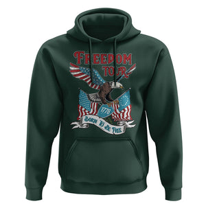 Patriotic American Eagle Hoodie 4th Of July 1776 Freedom Tour Born To Be Free TS02 Dark Forest Green Print Your Wear