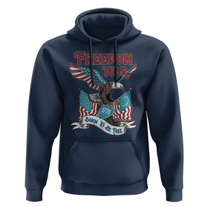 Patriotic American Eagle Hoodie 4th Of July 1776 Freedom Tour Born To Be Free TS02 Navy Print Your Wear