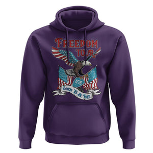 Patriotic American Eagle Hoodie 4th Of July 1776 Freedom Tour Born To Be Free TS02 Purple Print Your Wear