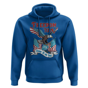 Patriotic American Eagle Hoodie 4th Of July 1776 Freedom Tour Born To Be Free TS02 Royal Blue Print Your Wear