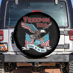 Patriotic American Eagle Spare Tire Cover 4th Of July 1776 Freedom Tour Born To Be Free TS02 No hole Black Print Your Wear