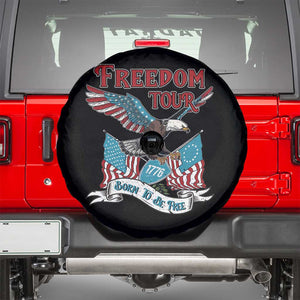 Patriotic American Eagle Spare Tire Cover 4th Of July 1776 Freedom Tour Born To Be Free TS02 Black Print Your Wear