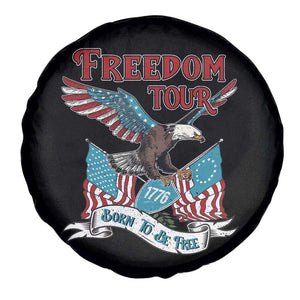 Patriotic American Eagle Spare Tire Cover 4th Of July 1776 Freedom Tour Born To Be Free TS02 Print Your Wear