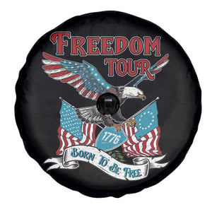 Patriotic American Eagle Spare Tire Cover 4th Of July 1776 Freedom Tour Born To Be Free TS02 Print Your Wear