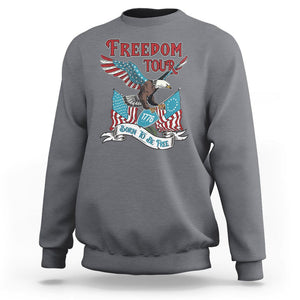 Patriotic American Eagle Sweatshirt 4th Of July 1776 Freedom Tour Born To Be Free TS02 Charcoal Print Your Wear