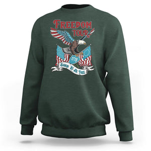 Patriotic American Eagle Sweatshirt 4th Of July 1776 Freedom Tour Born To Be Free TS02 Dark Forest Green Print Your Wear