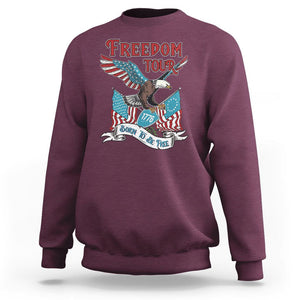 Patriotic American Eagle Sweatshirt 4th Of July 1776 Freedom Tour Born To Be Free TS02 Maroon Print Your Wear